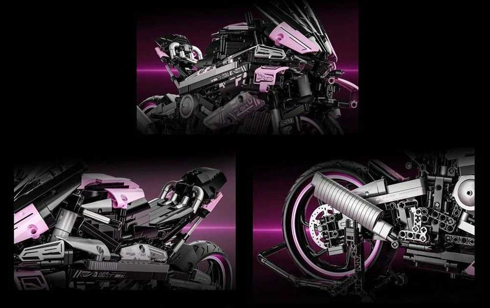 Statybiniai blokai motociklų lenktynininkams rožiniai 2066 vnt
