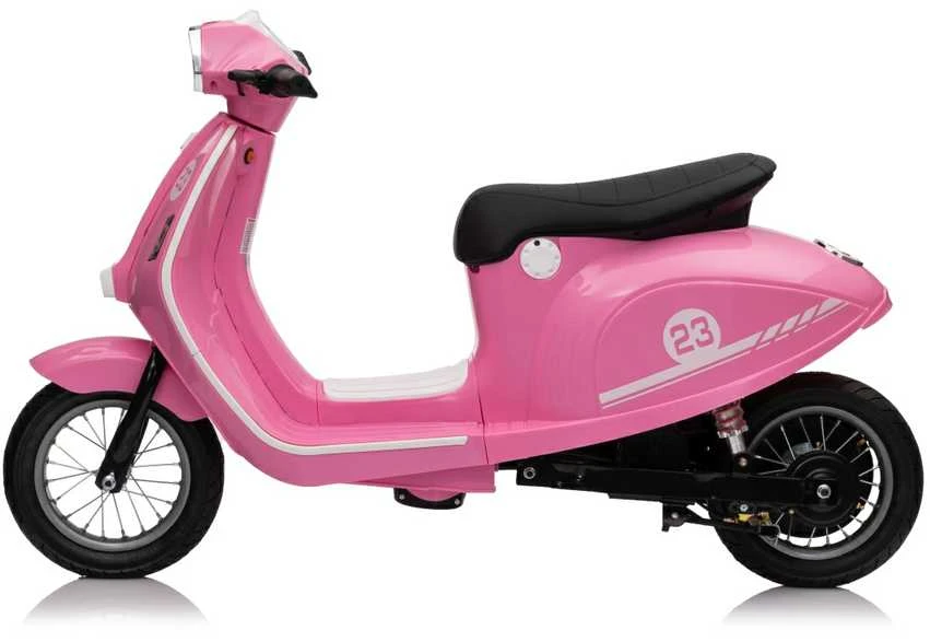 Bili Bike Elektrinis retro stiliaus paspirtukas su 350W varikliu, vaikams nuo 6 metų, cianas