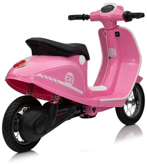 Bili Bike Elektrinis retro stiliaus paspirtukas su 350W varikliu, vaikams nuo 6 metų, cianas
