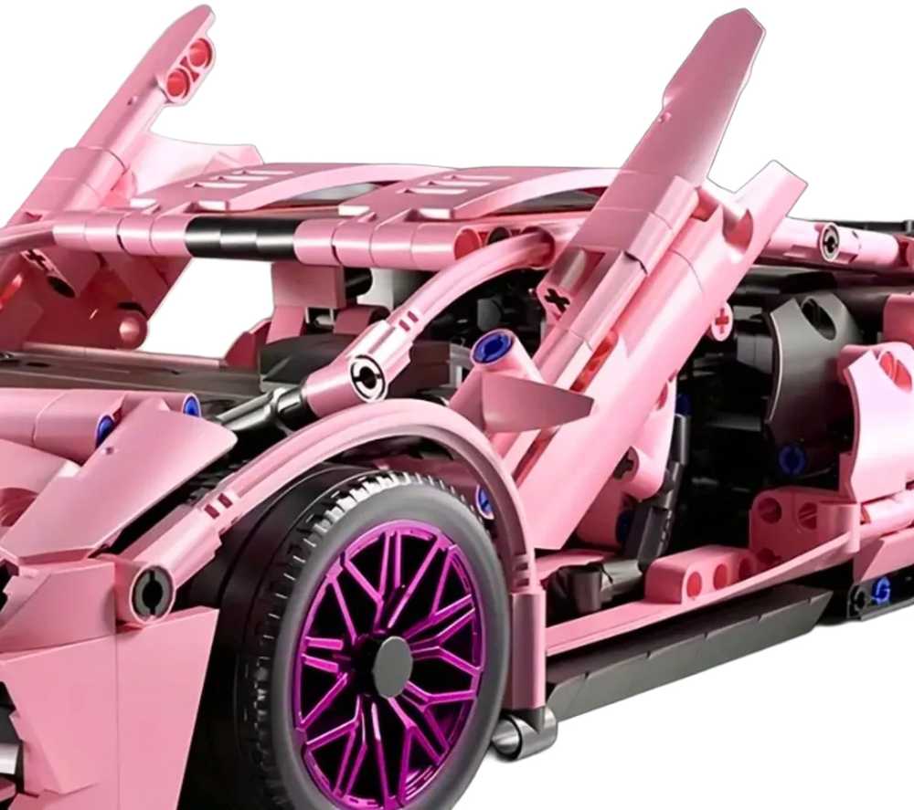 Sportinių automobilių kaladėlės RAMIZ rožinės 1280 vnt