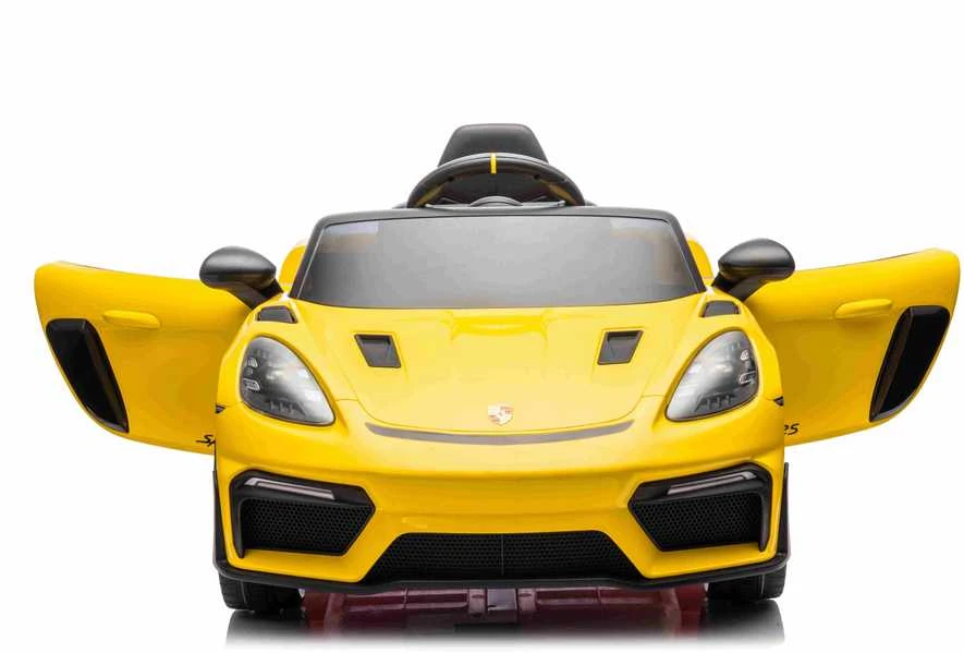 Roger Elektromobilis Porsche Spyder RS 718 geltonas