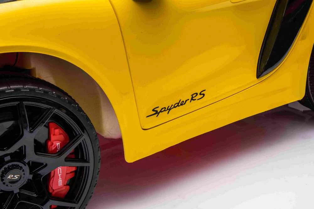 Roger Elektromobilis Porsche Spyder RS 718 geltonas