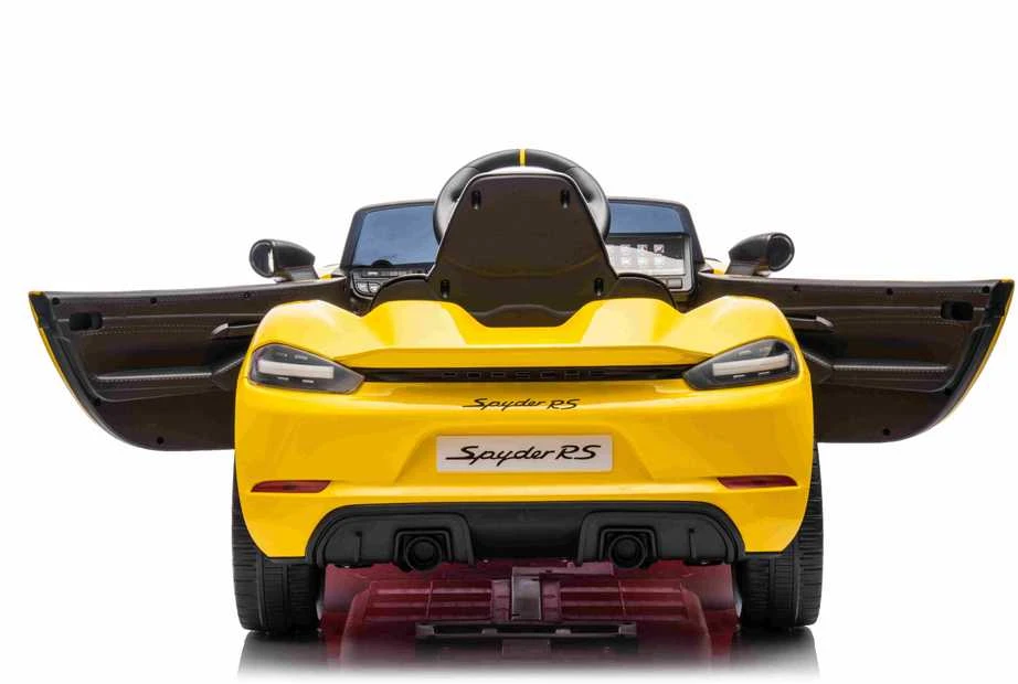 Roger Elektromobilis Porsche Spyder RS 718 geltonas