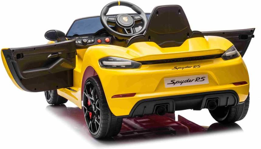 Roger Elektromobilis Porsche Spyder RS 718 geltonas