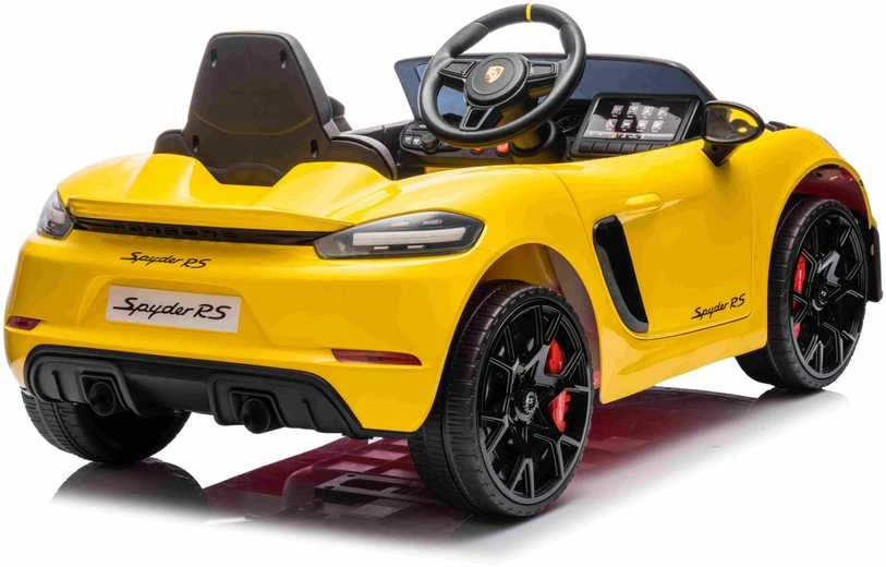 Roger Elektromobilis Porsche Spyder RS 718 geltonas