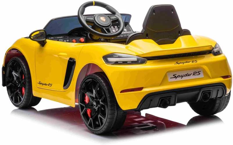 Roger Elektromobilis Porsche Spyder RS 718 geltonas