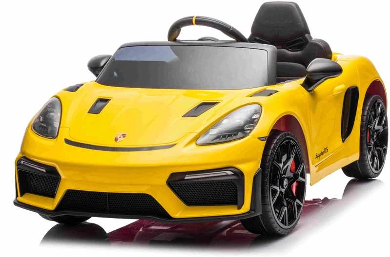 Roger Elektromobilis Porsche Spyder RS 718 geltonas