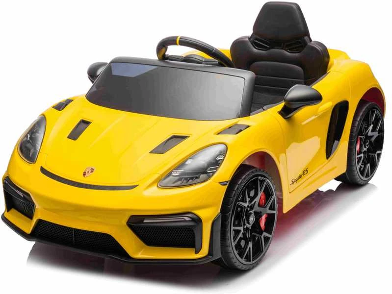Roger Elektromobilis Porsche Spyder RS 718 geltonas