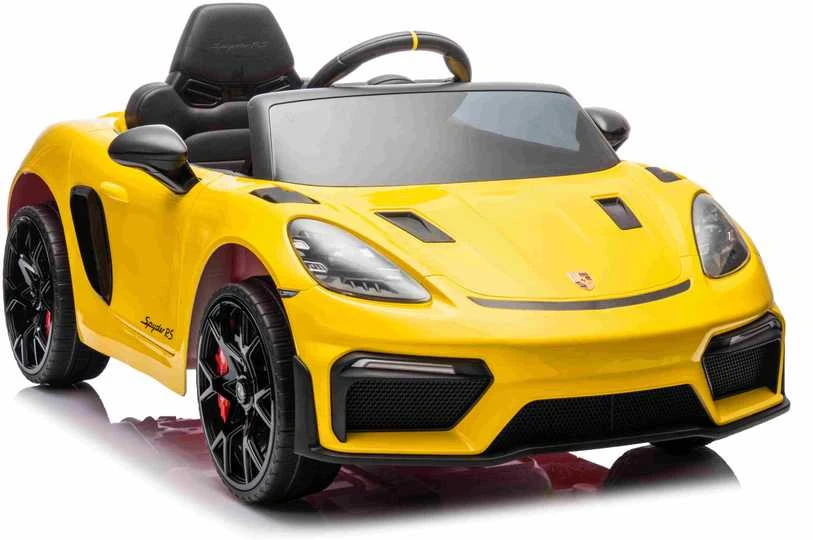 Roger Elektromobilis Porsche Spyder RS 718 geltonas