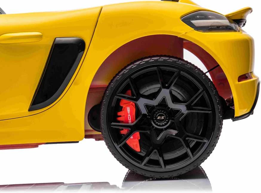 Roger Elektromobilis Porsche Spyder RS 718 geltonas