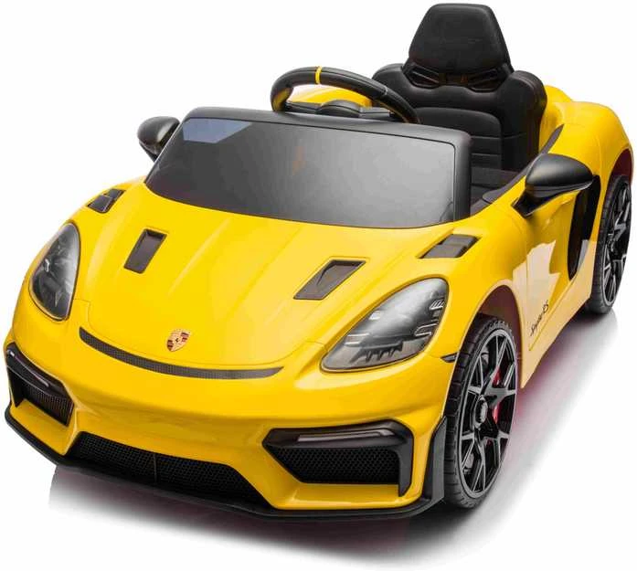 Roger Elektromobilis Porsche Spyder RS 718 geltonas