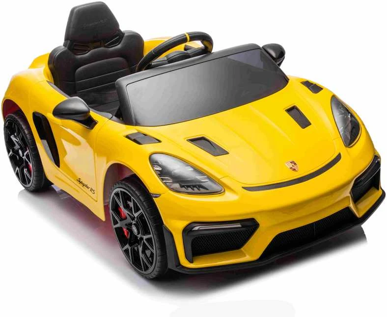 Roger Elektromobilis Porsche Spyder RS 718 geltonas