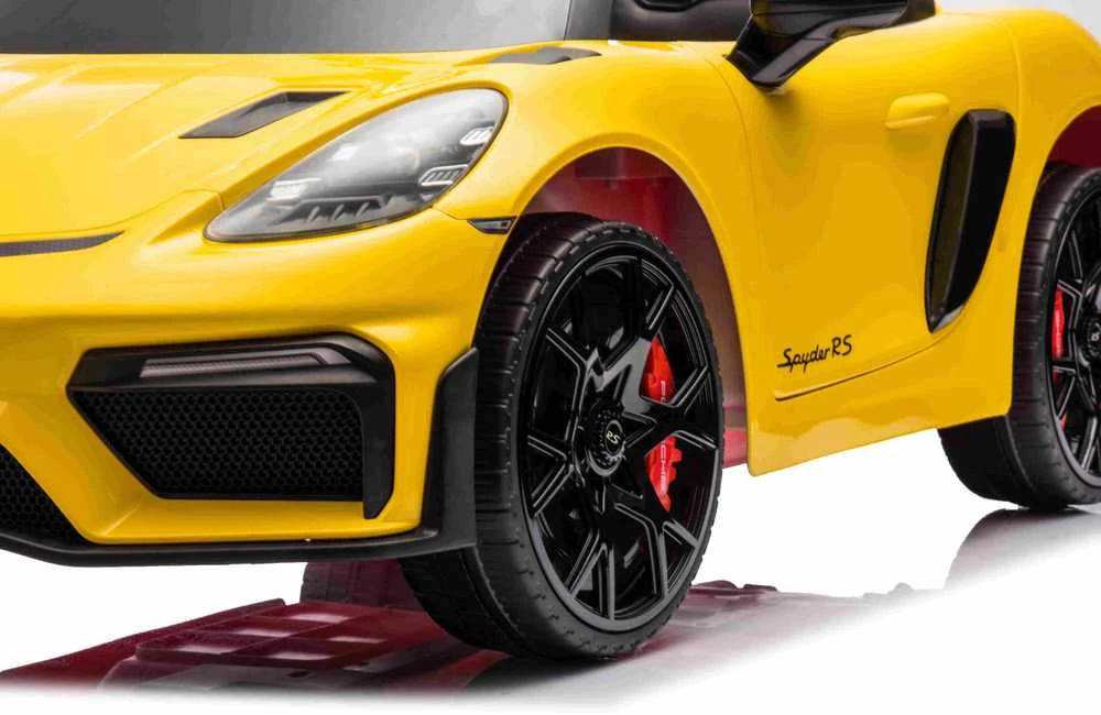 Roger Elektromobilis Porsche Spyder RS 718 geltonas
