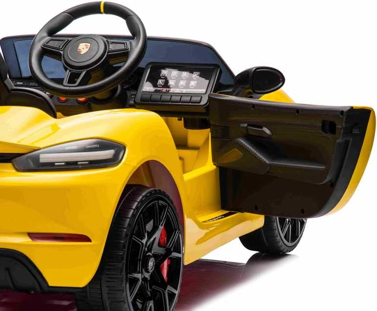 Roger Elektromobilis Porsche Spyder RS 718 geltonas