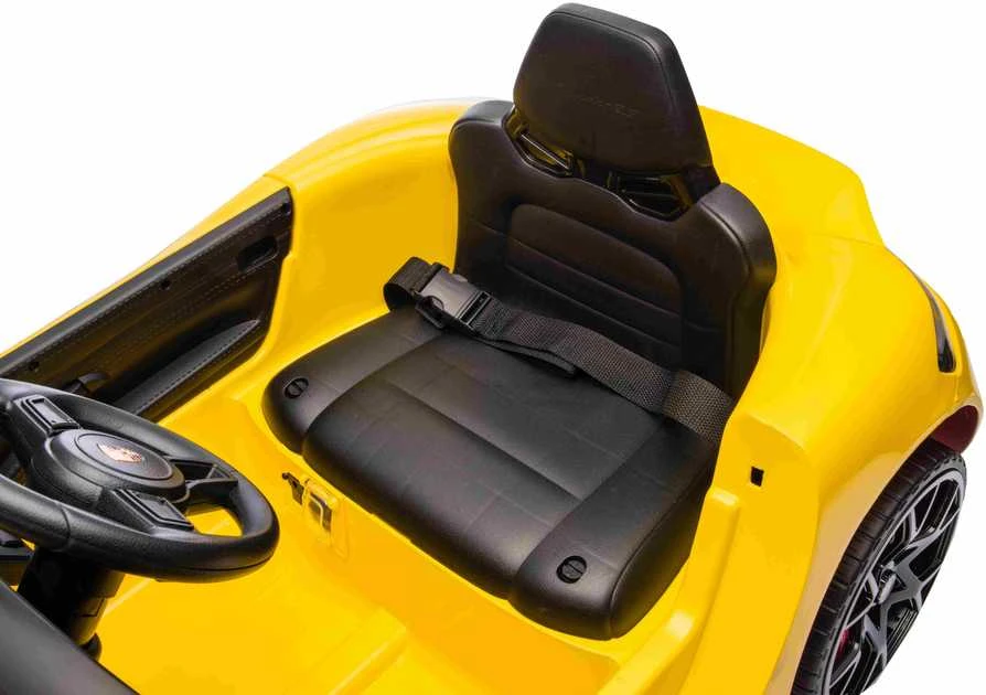 Roger Elektromobilis Porsche Spyder RS 718 geltonas