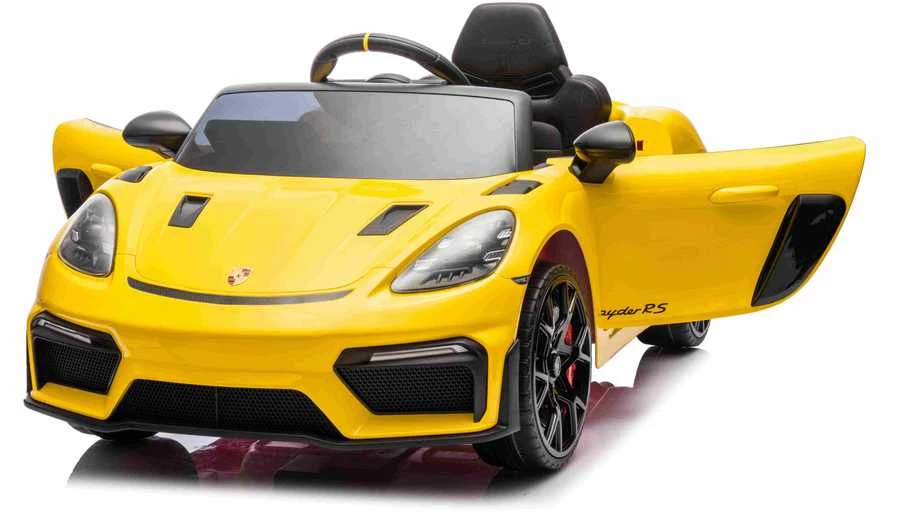 Roger Elektromobilis Porsche Spyder RS 718 geltonas
