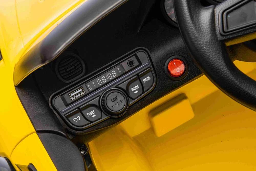 Roger Elektromobilis Porsche Spyder RS 718 geltonas
