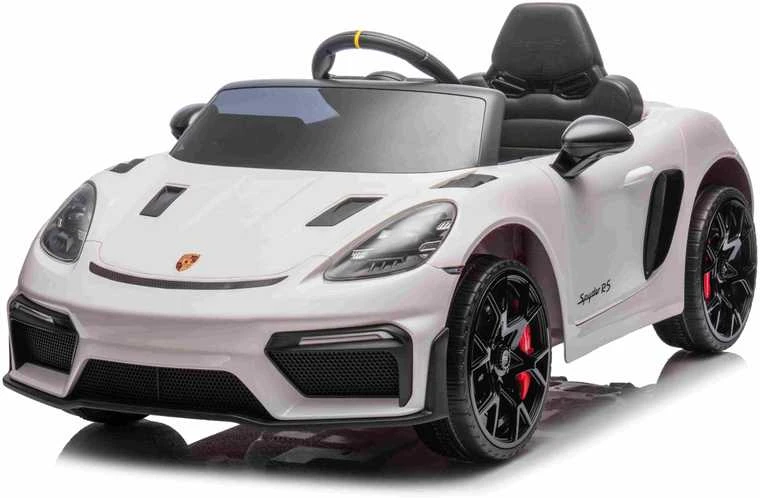 Elektromobilis Porsche 718, lakuotas baltas