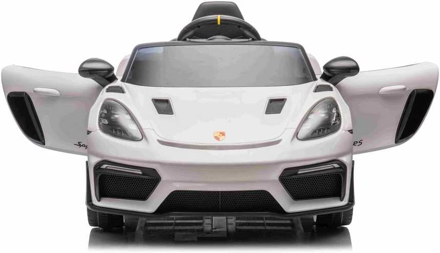 Elektromobilis Porsche 718, lakuotas baltas