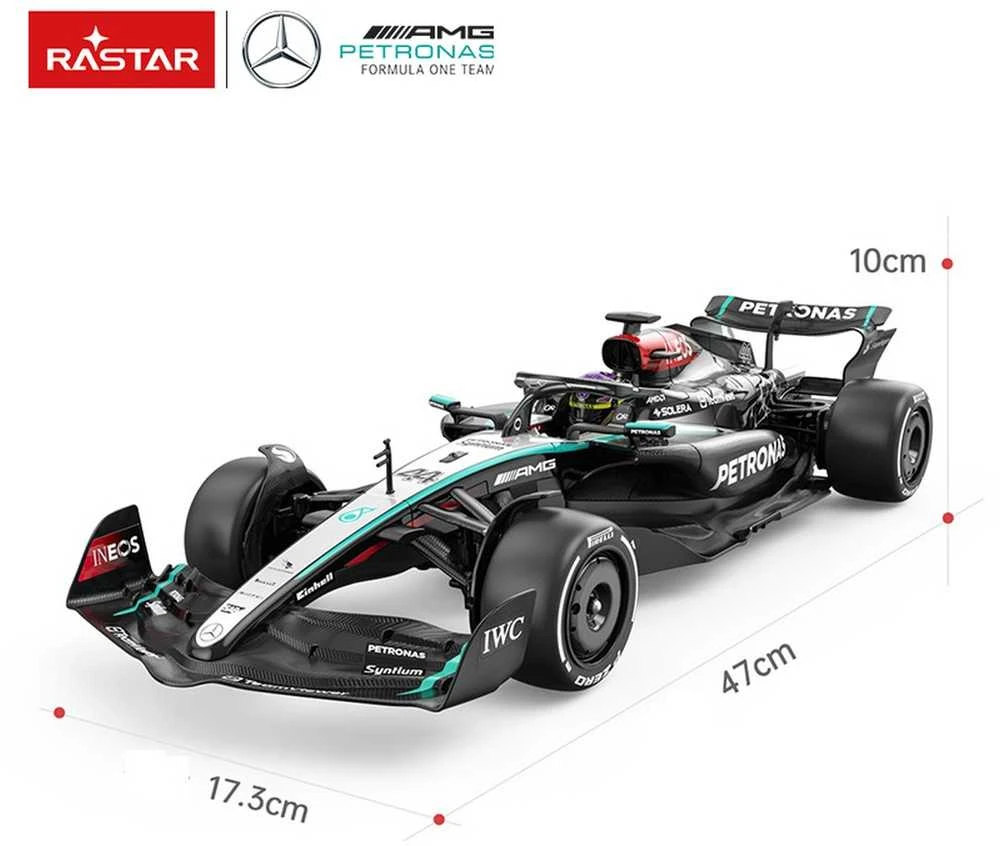 Nuotoliniu būdu valdomas automobilis Mercedes AMG F1 W15 E R/C, mastelis 1:12, Rastar 10250