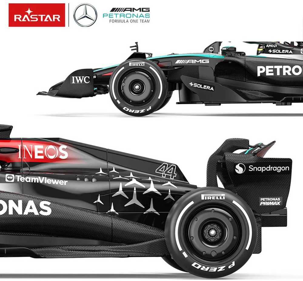 Nuotoliniu būdu valdomas automobilis Mercedes AMG F1 W15 E R/C, mastelis 1:12, Rastar 10250