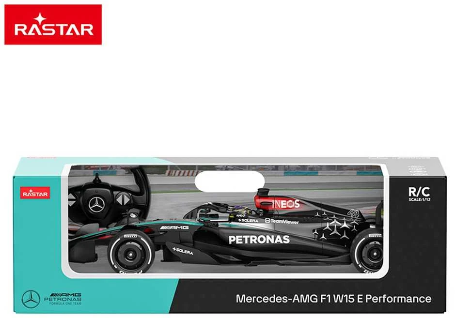 Nuotoliniu būdu valdomas automobilis Mercedes AMG F1 W15 E R/C, mastelis 1:12, Rastar 10250