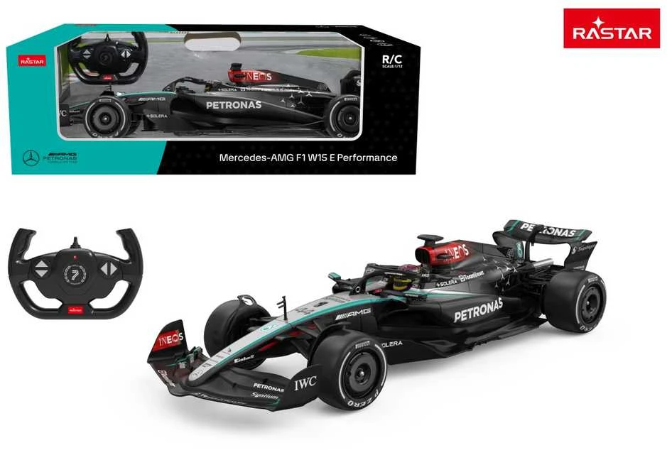 Nuotoliniu būdu valdomas automobilis Mercedes AMG F1 W15 E R/C, mastelis 1:12, Rastar 10250