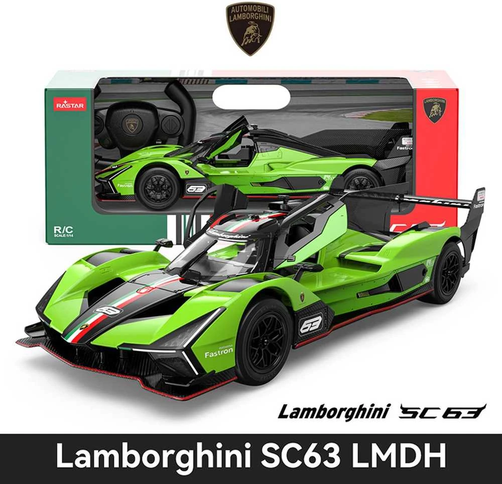 Nuotoliniu būdu valdomas automobilis Lamborghini SC63 LMDH R/C, mastelis 1:14, Rastar 10150