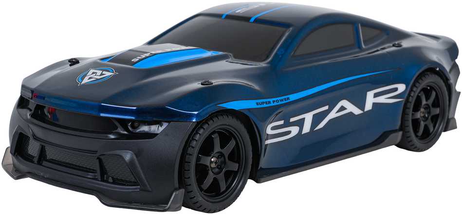 Ramiz Nuotoliniu būdu valdomas mėlynas STAR automobilis