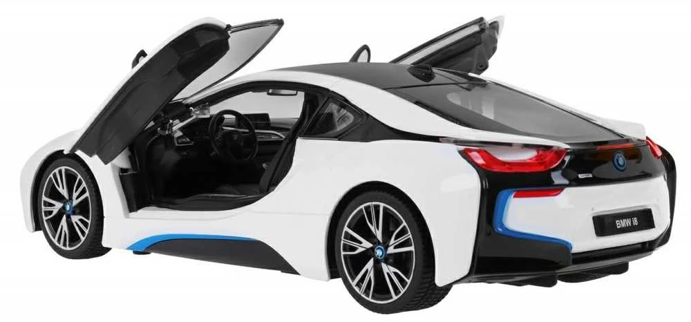 BMW i8 balta RASTAR modeliai 1:14 Nuotolinio valdymo automobilis + 2,4 GHz nuotolinio valdymo pultas