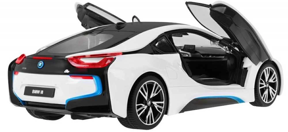BMW i8 balta RASTAR modeliai 1:14 Nuotolinio valdymo automobilis + 2,4 GHz nuotolinio valdymo pultas