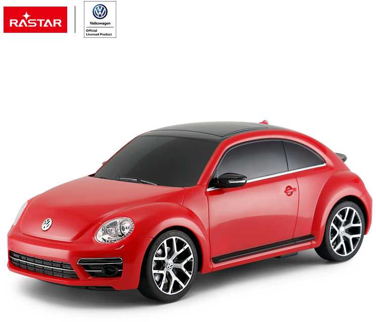 Rastar Nuotoliniu būdu valdoma raudona Volkswagen Beetle mašina