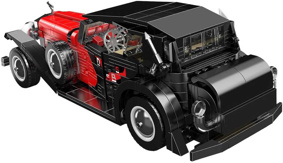 Statybiniai blokeliai Retro transporto priemonei raudoni 1308 vnt
