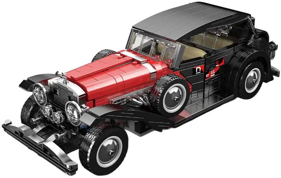 Statybiniai blokeliai Retro transporto priemonei raudoni 1308 vnt