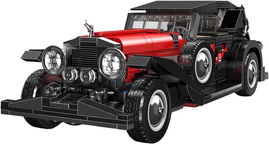 Statybiniai blokeliai Retro transporto priemonei raudoni 1308 vnt