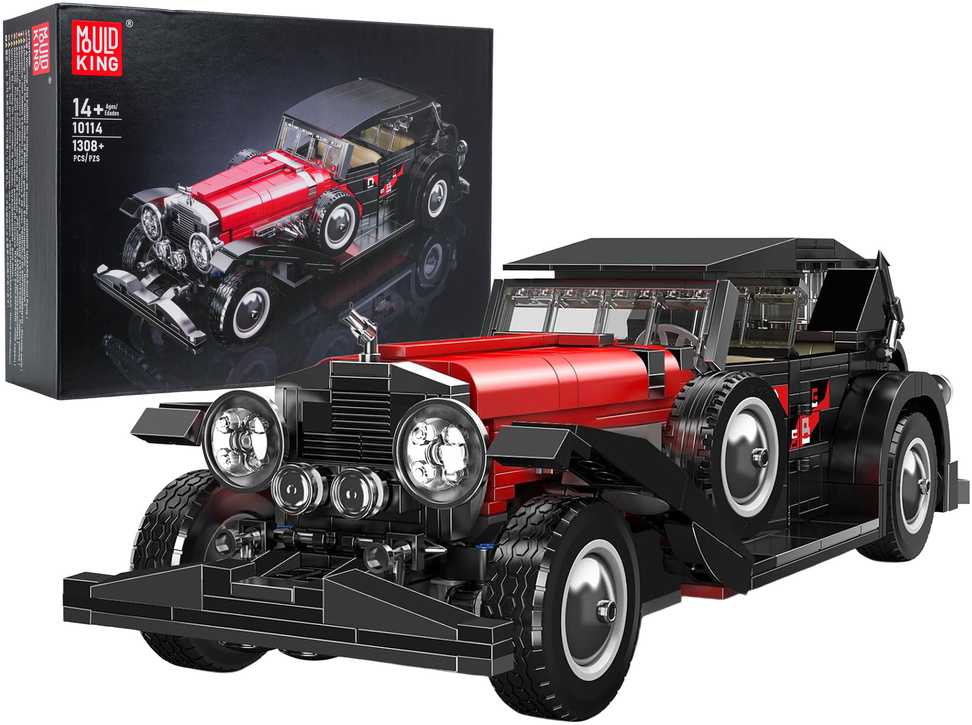 Statybiniai blokeliai Retro transporto priemonei raudoni 1308 vnt