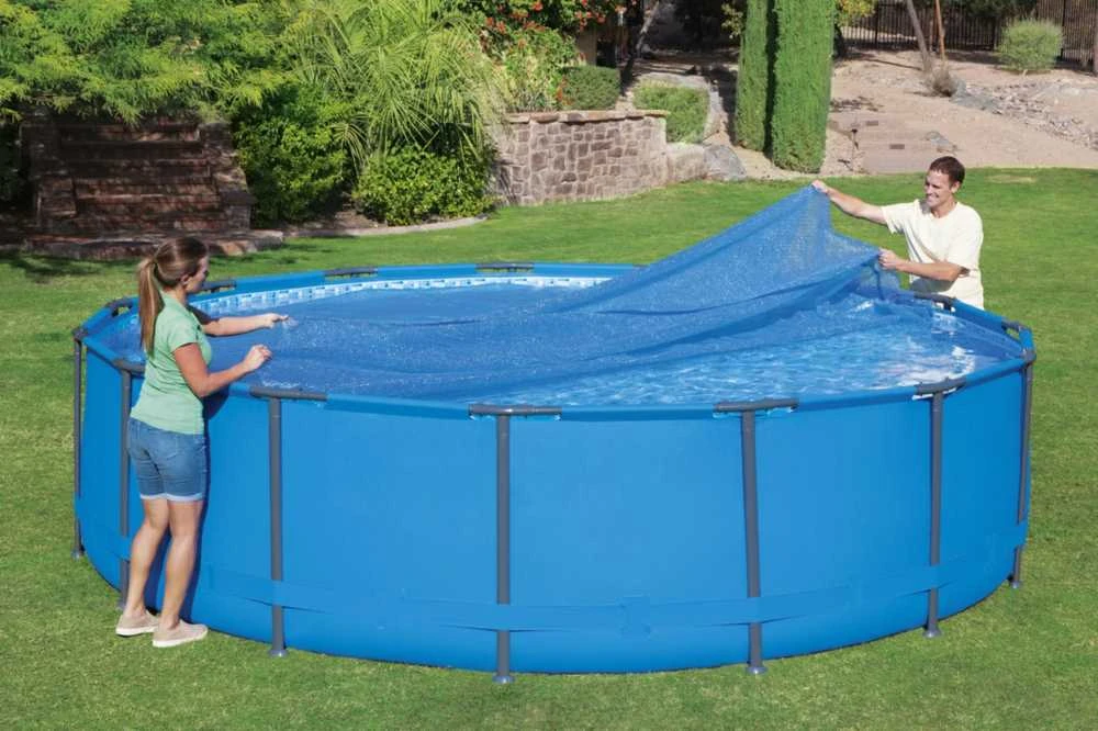 Bestway Baseino uždangalas Flowclear, mėlynas, 462cm, apskritas