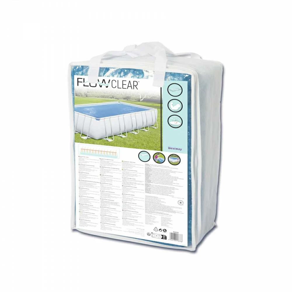 Bestway Baseino uždangalas Flowclear, mėlynas, 703x336cm, stačiakampis