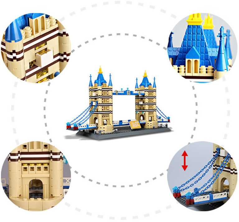 Statybiniai blokai Tower Bridge 1054 vnt