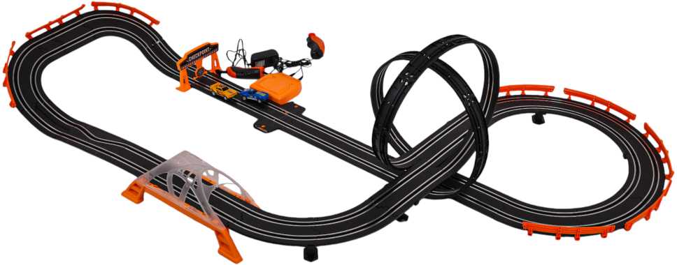 Lenktynių trasa TRACK MASTER su apšvietimu ir priedais 615 cm