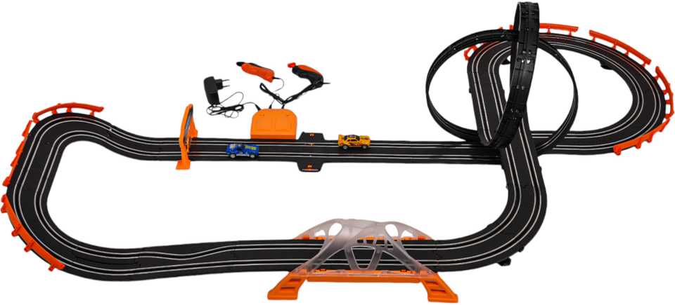 Lenktynių trasa TRACK MASTER su apšvietimu ir priedais 615 cm