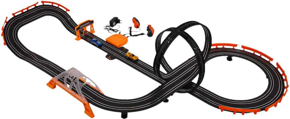 Lenktynių trasa TRACK MASTER su apšvietimu ir priedais 615 cm