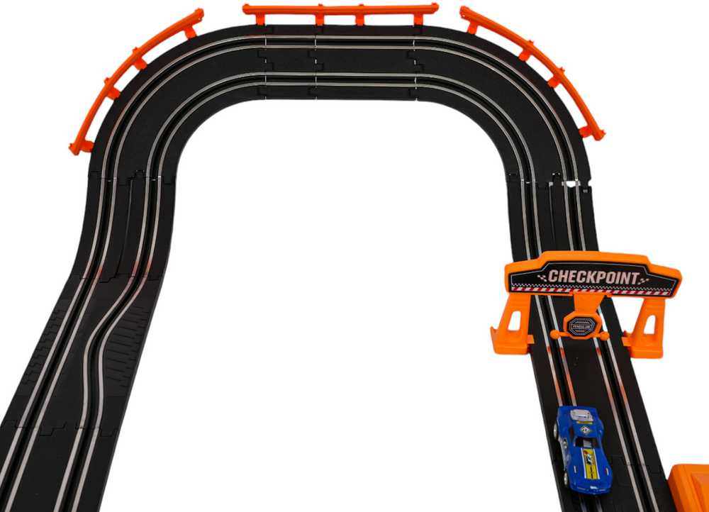 Lenktynių trasa TRACK MASTER su apšvietimu ir priedais 615 cm