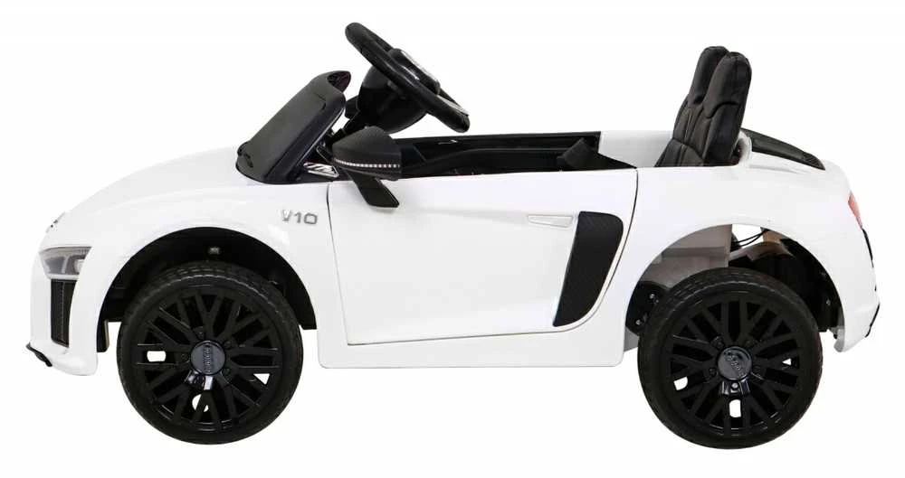 Ramiz Audi R8 na akumulator vaikams Baltas + Pilot + EVA + Wolny Start + MP3 LED