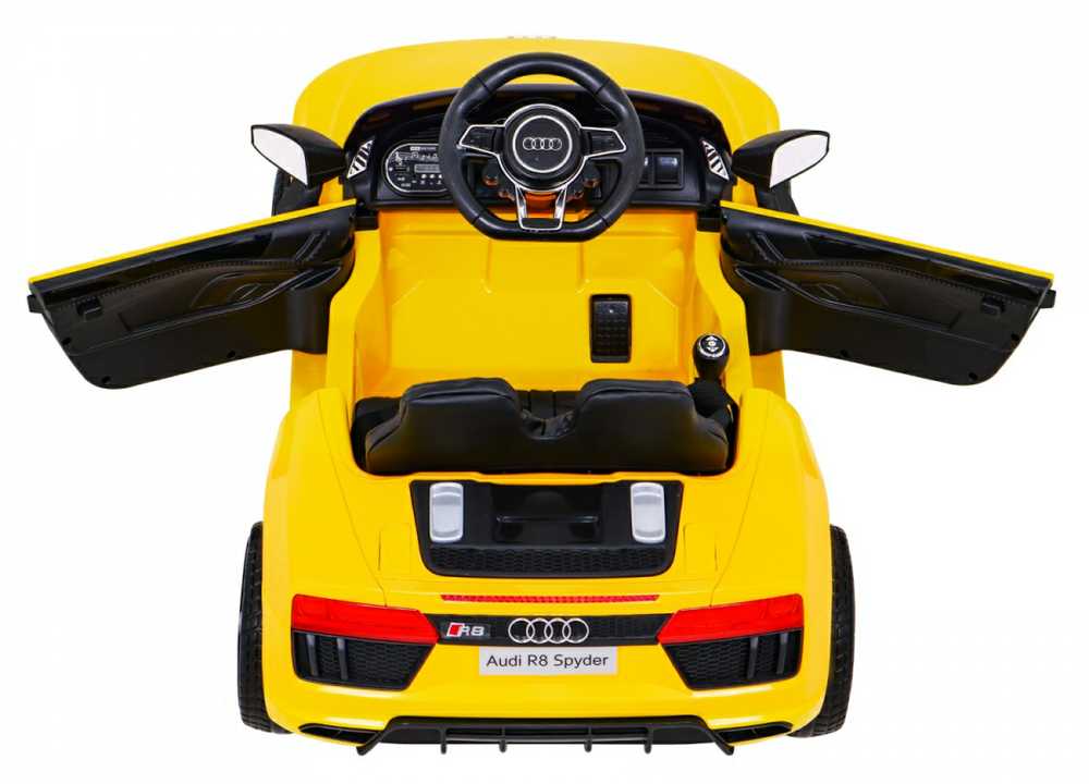 RAMIZ Elektromobilis Audi R8 geltonas su pulteliu