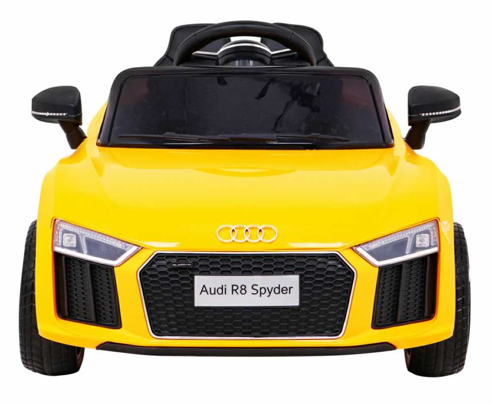 RAMIZ Elektromobilis Audi R8 geltonas su pulteliu
