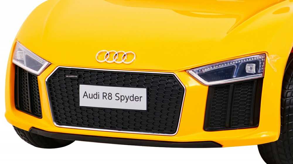 RAMIZ Elektromobilis Audi R8 geltonas su pulteliu