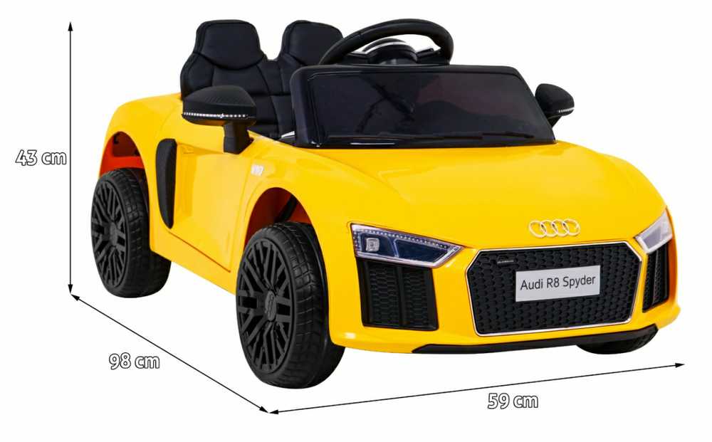 RAMIZ Elektromobilis Audi R8 geltonas su pulteliu
