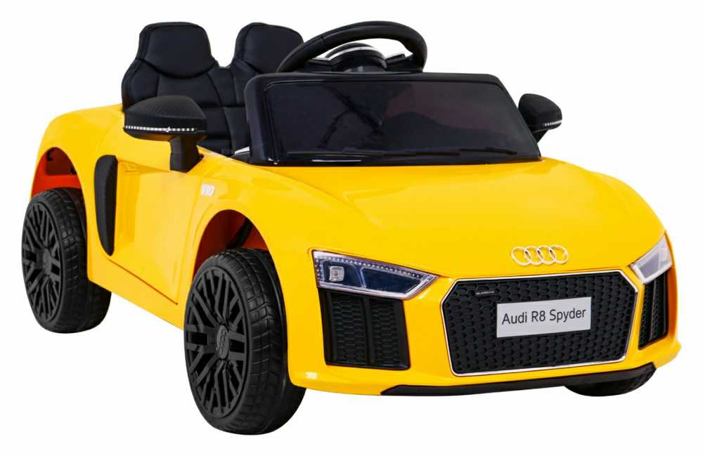 RAMIZ Elektromobilis Audi R8 geltonas su pulteliu