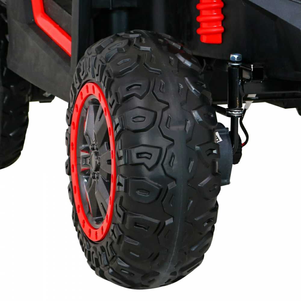 Ramiz Raudon ATV lenktyninis bagis 2 vaikams + 4x4 pavara + nuotolinio valdymo pultas + lėtas užvedimas + MP3 LED